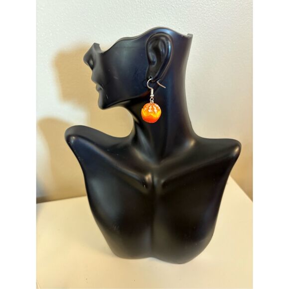 Peeled Orange Earrings - Picture 2 of 3